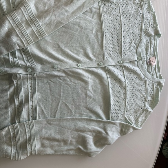 Mint Green Cardigan Sweater - Picture 2 of 2